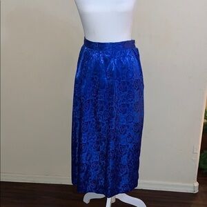 Vintage floral blue maxi skirt